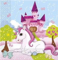20 Einhorn Traumwelt Servietten 33cm