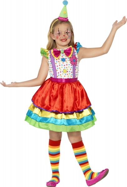 Buntes Clown Shaggy Mädchenkostüm