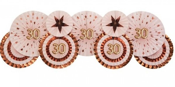 3 Papierrosetten 30. Geburtstag Glamour and Shine