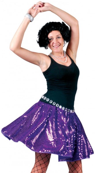 Mega Lila Disco Pailletten Rock