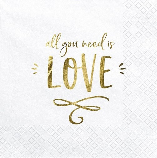 20 All you need is love Servietten 33cm