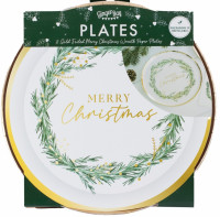Vorschau: 8 Merry Christmas Pappteller 25cm