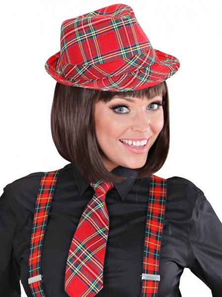 Rot Karierter Fedora Hut 5