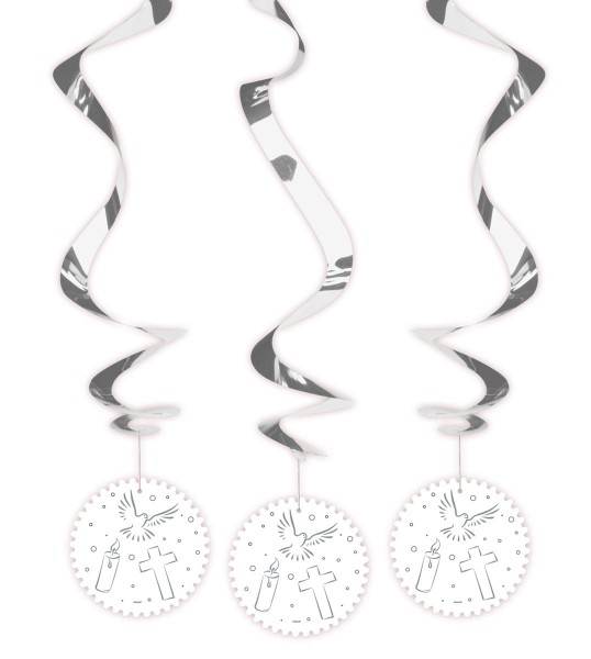 3 Spiral Hängedeko Christliche Symbole