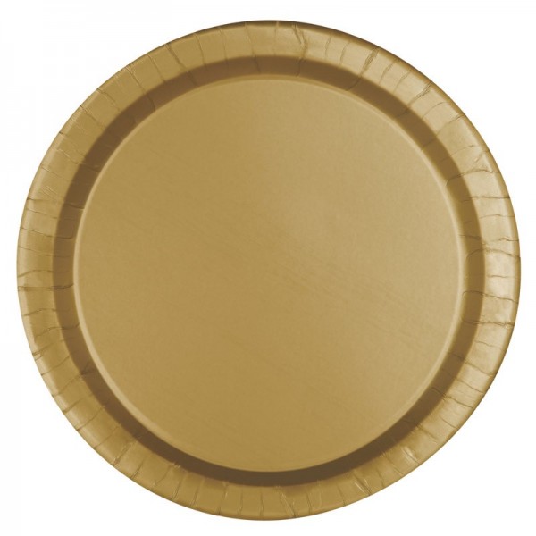 16 Pappteller Vera gold 23cm