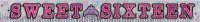 Glitzerndes Sweet Sixteen Banner 3m