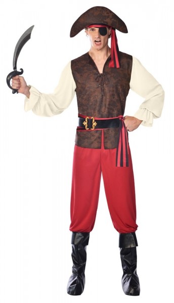 Einäugiger Piet Piraten Kostüm für Herren