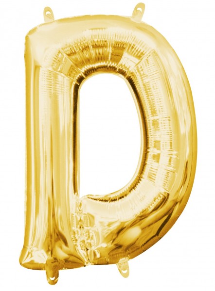 Mini Folienballon Buchstabe D gold 35cm