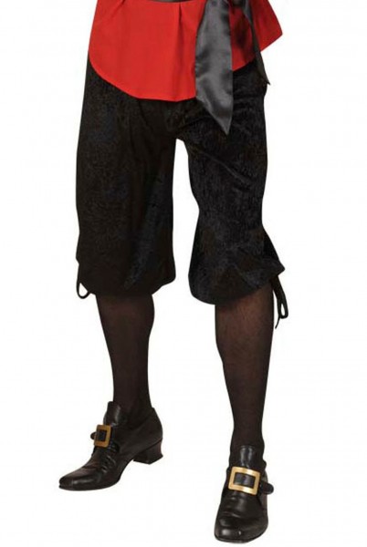Schwarze Samt Kniebund-Hose