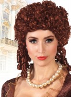 Rokoko Locken Damenperücke Braun-Rötlich