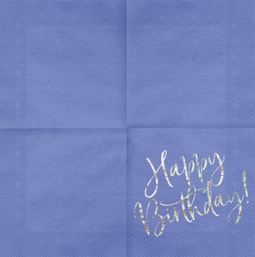20 Lila Birthday Servietten 33cm 3