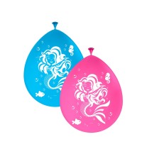 8 Ballons niedliche Meerjungfrau 30cm