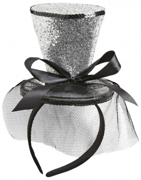 Haarreif Mit Glitzerhut Silber