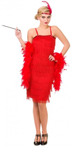 20er Jahre Flapper Kostüm Sidney Rot