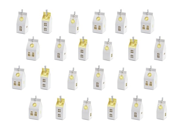 24 Weiße Adventskalender Häuschen 3