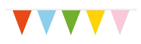 XXL Wimpelkette bunt Pastell 10m