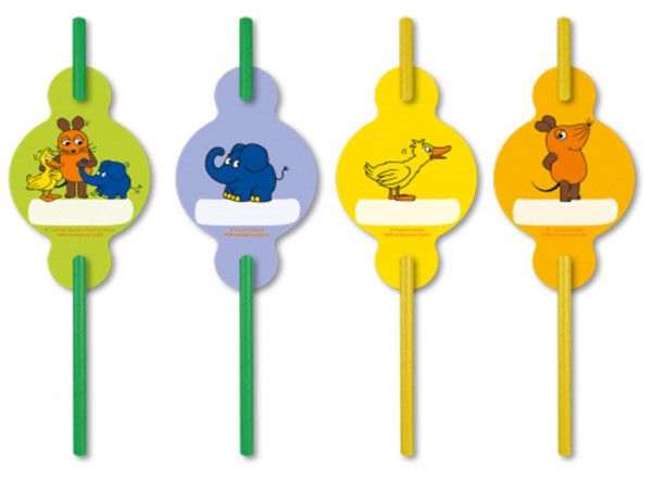 8 Sendung mit der Maus Papier Strohhalme 19,5cm