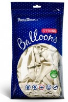 10 Partystar metallic Ballons weiß 27cm