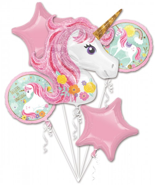 5 Believe in Unicorns Folienballons