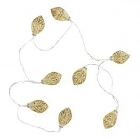 Goldene Weinblatt Lichterkette 1,5m