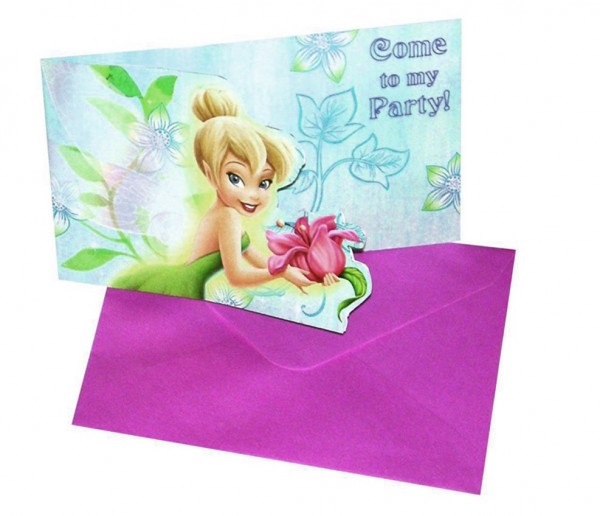 6 Tinkerbell Blütenzauber Einladungskarten