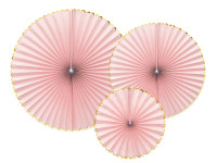 3 Candy Party Papierrosetten hellrosa