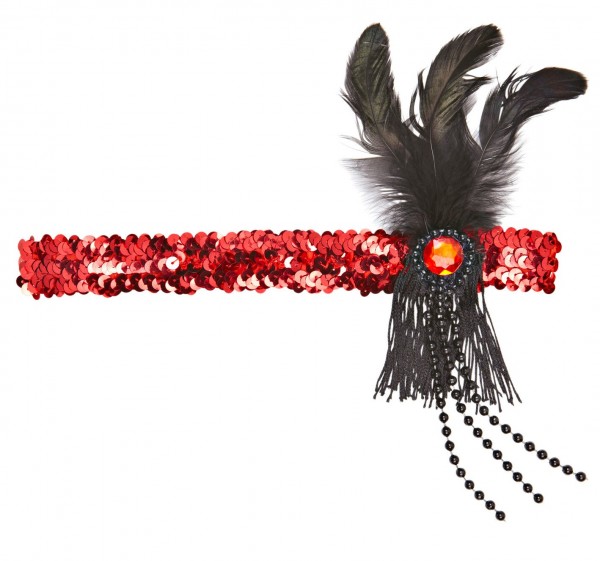 Charleston Pailetten Stirnband Rot