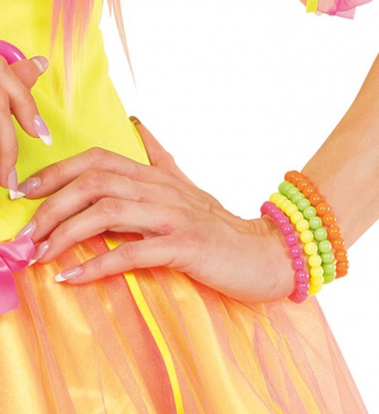 80er-Jahre Neon Perlenarmband-Set 3