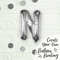 Vorschau: Silberner N Buchstaben Folienballon 40cm