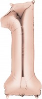 Zahlenballon 1 roségold 86cm