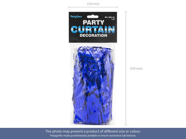 Blauer Lametta Partyvorhang 90 x 250cm 2
