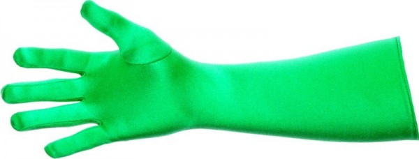 Grüne Satin Handschuhe 40 cm 3