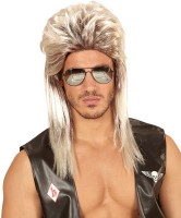Vorschau: Blonde Vokuhila Perücke