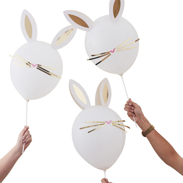 5 DIY Osterhasen Latexballons 30cm