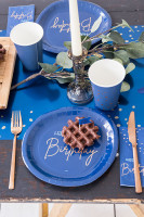 Vorschau: 10 Elegant Blue Birthday Servietten 33cm