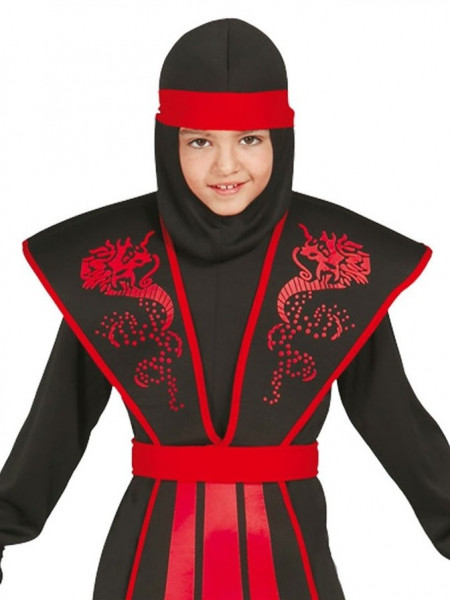 Rotes Ninja Drachenkrieger Kinderkostüm 2