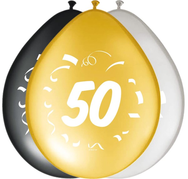 8 edle Ballons zum 50. Geburtstag
