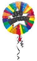 Bunter Juhu bestanden Folienballon 43cm