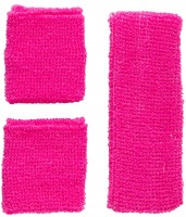 Vorschau: Schweißbänder und Stirnband Neonpink