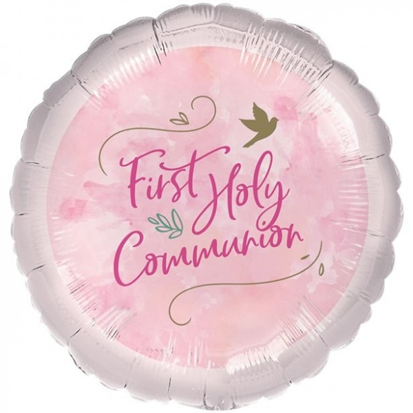 Erstkommunion Folienballon rosa 46cm