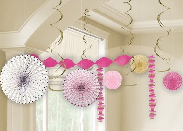 Erstkommunion Partyset rosa 14-teilig