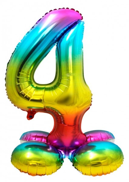 Regenbogen Zahl 4 Ballon 72cm