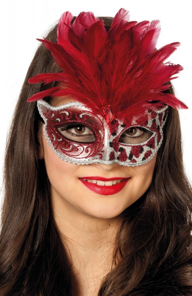 Stilvolle Venezianische Maske Rotes Katerdesign