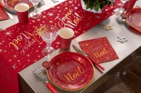 20 Rote Joyeux Noël Sternchen Servietten 33cm