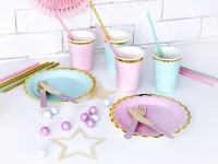 Vorschau: 6 Candy Party Pappbecher hellrosa 220ml