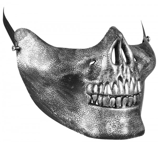Halbmaske Metallic Kinnmaske Schädel