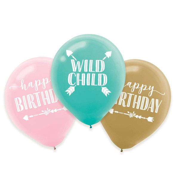 6 Boho Summer Latexballons 27,5cm