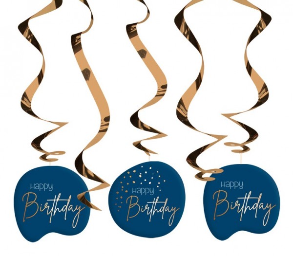 5 Elegant Blue Birthday Spiralhänger