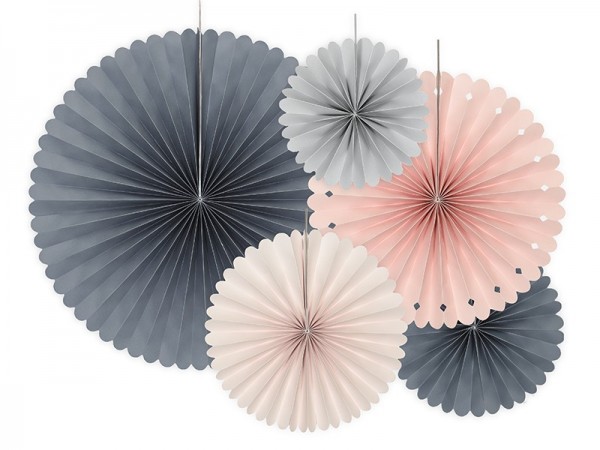 5 Papierrosetten Royal Blossom