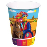 8 Bunte Indianer Pappbecher